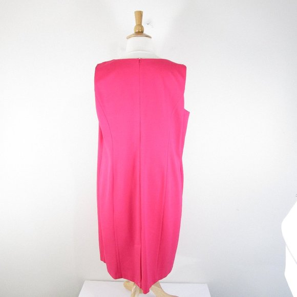 Talbots Plus Size Hot Pink Ponte Sheath Dress 20W - Picture 7 of 11